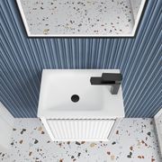 Aulic Mini Ravia Fluted Wall Hung Matte White Cabinet gallery detail image