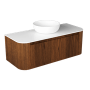 Curved Tondo 1200 Single Drawer Wall Hung Vanity - 7 Colours gallery detail image