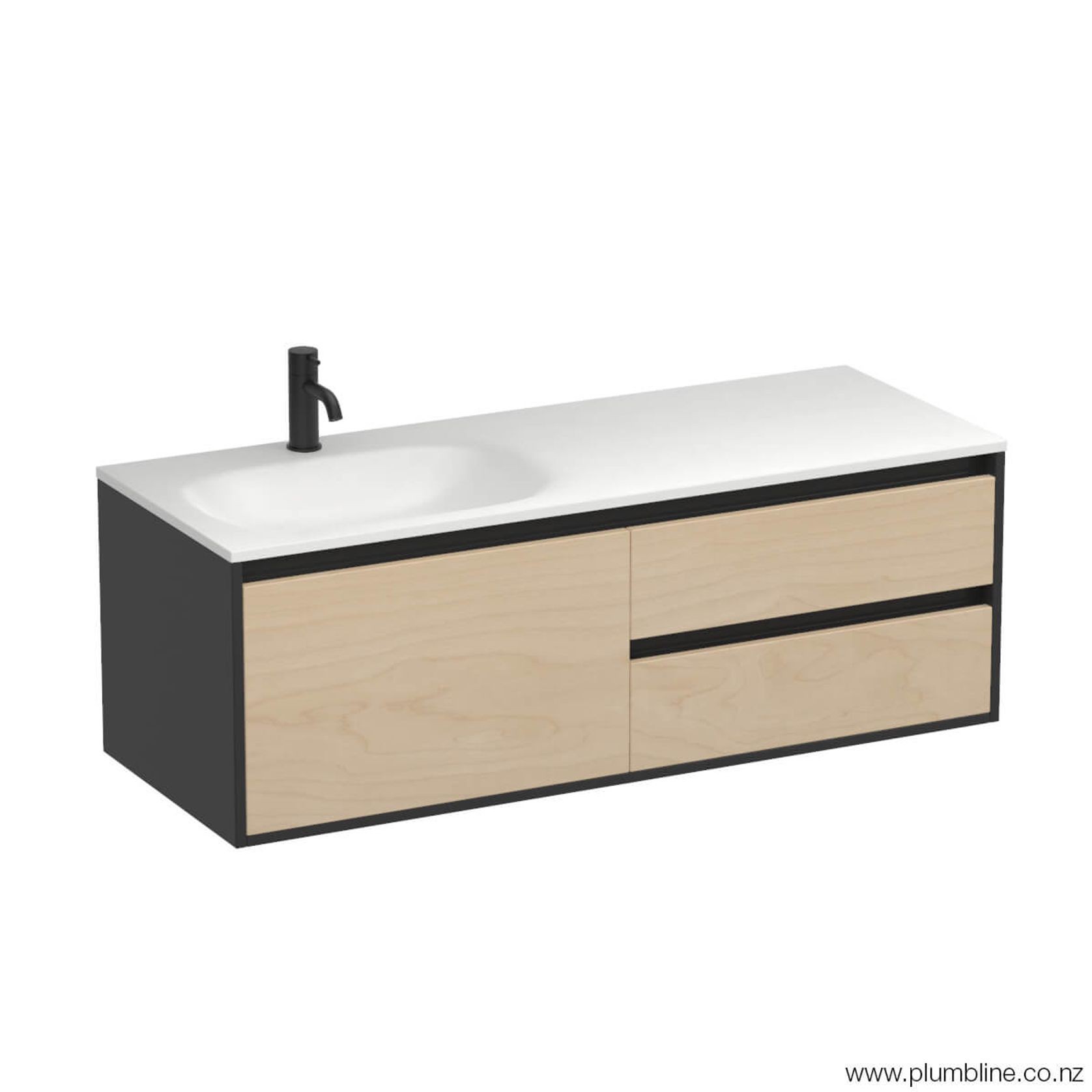 Prava Spio 1200 3 Drawer Left Vanity gallery detail image