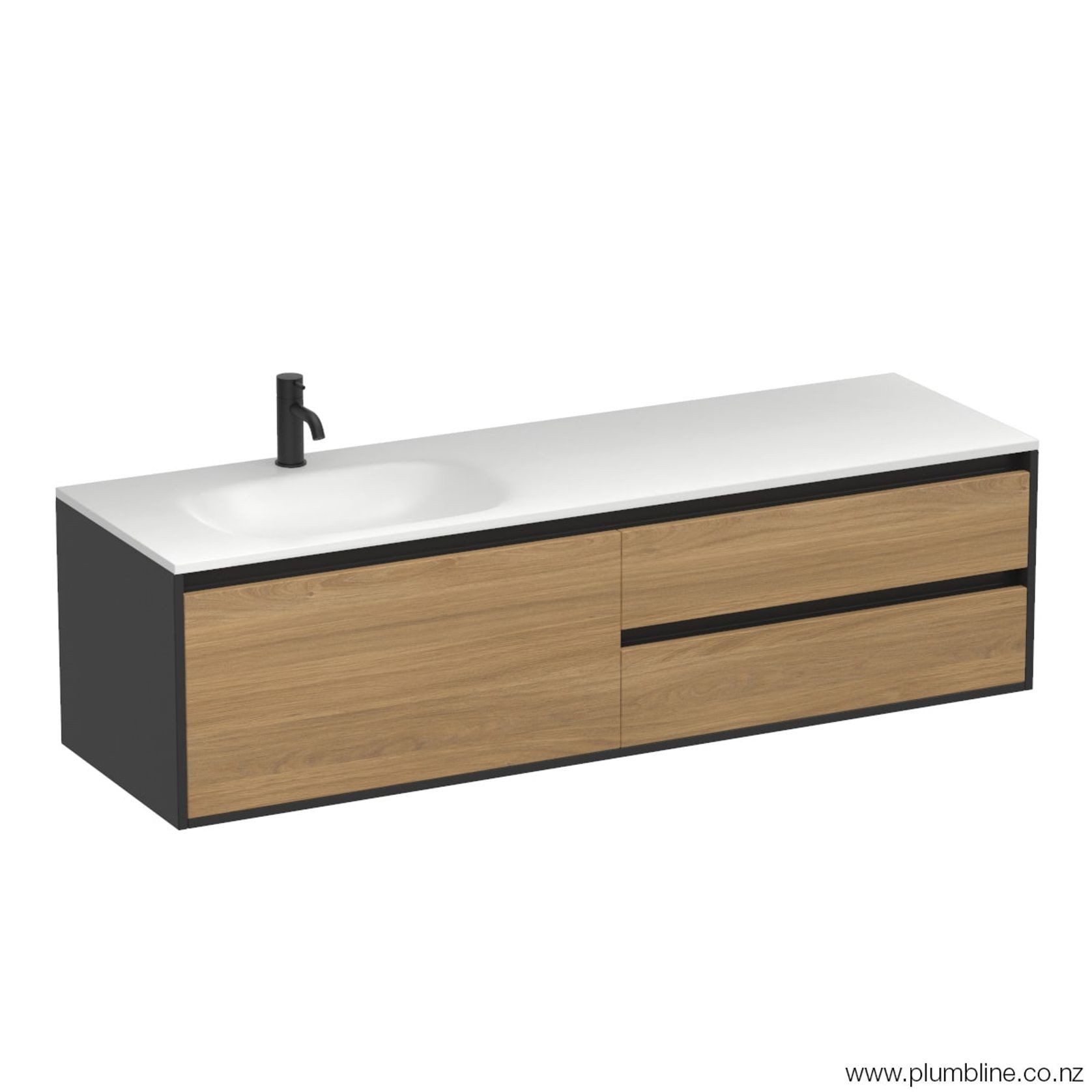 Prava Spio 1500 3 Drawer Left Vanity gallery detail image
