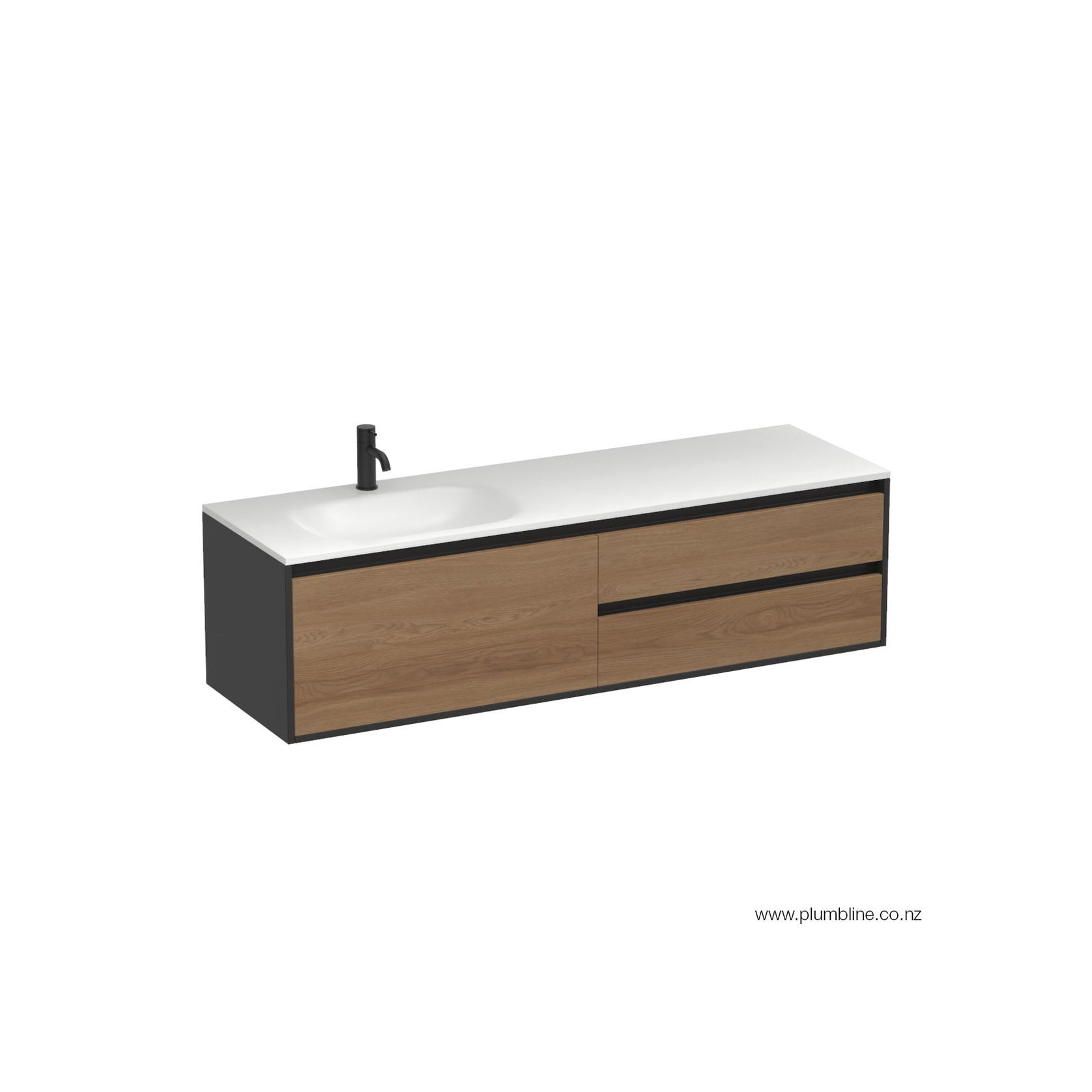 Prava Spio 1500 3 Drawer Left Vanity gallery detail image