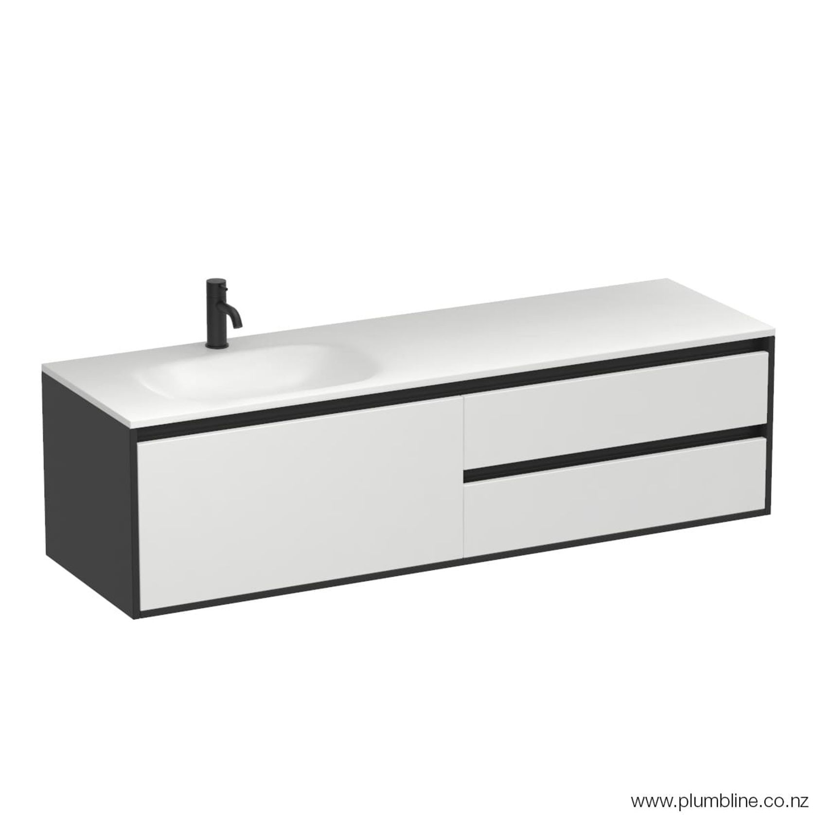 Prava Spio 1500 3 Drawer Left Vanity gallery detail image