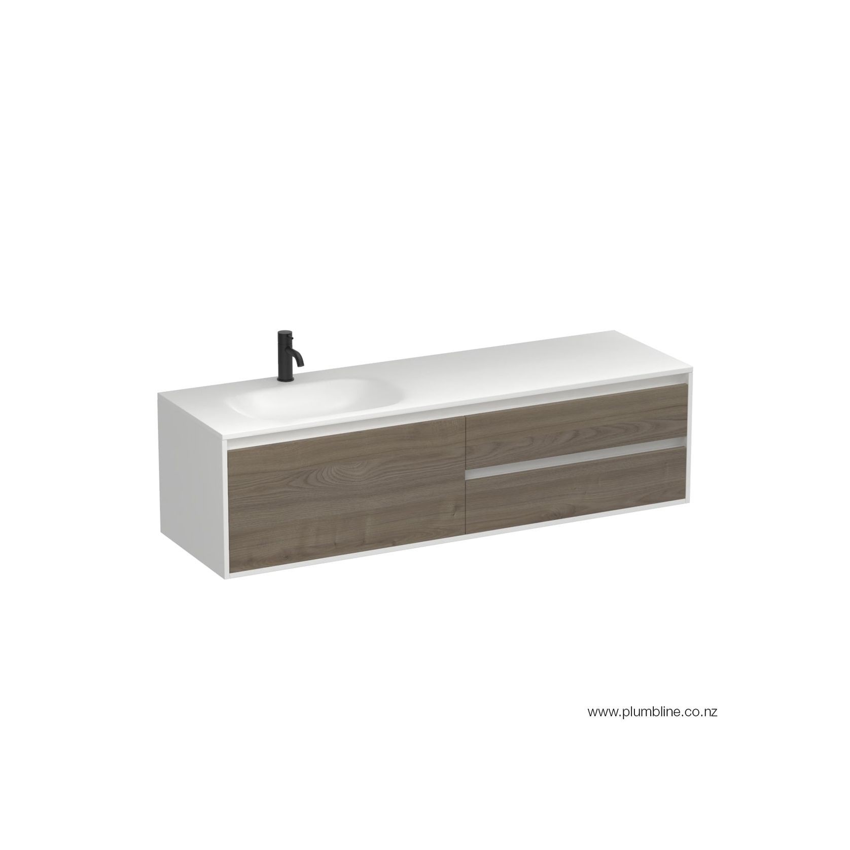 Prava Spio 1500 3 Drawer Left Vanity gallery detail image