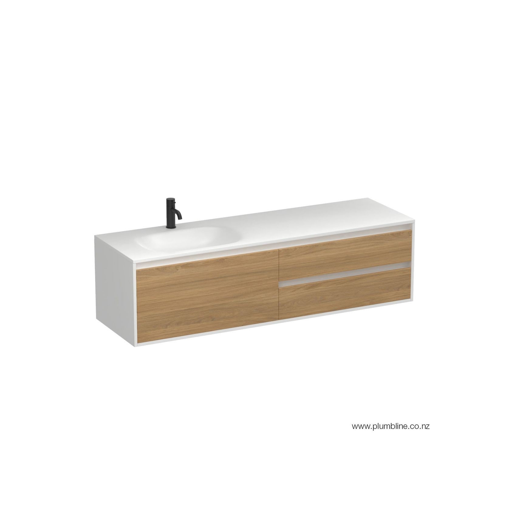 Prava Spio 1500 3 Drawer Left Vanity gallery detail image