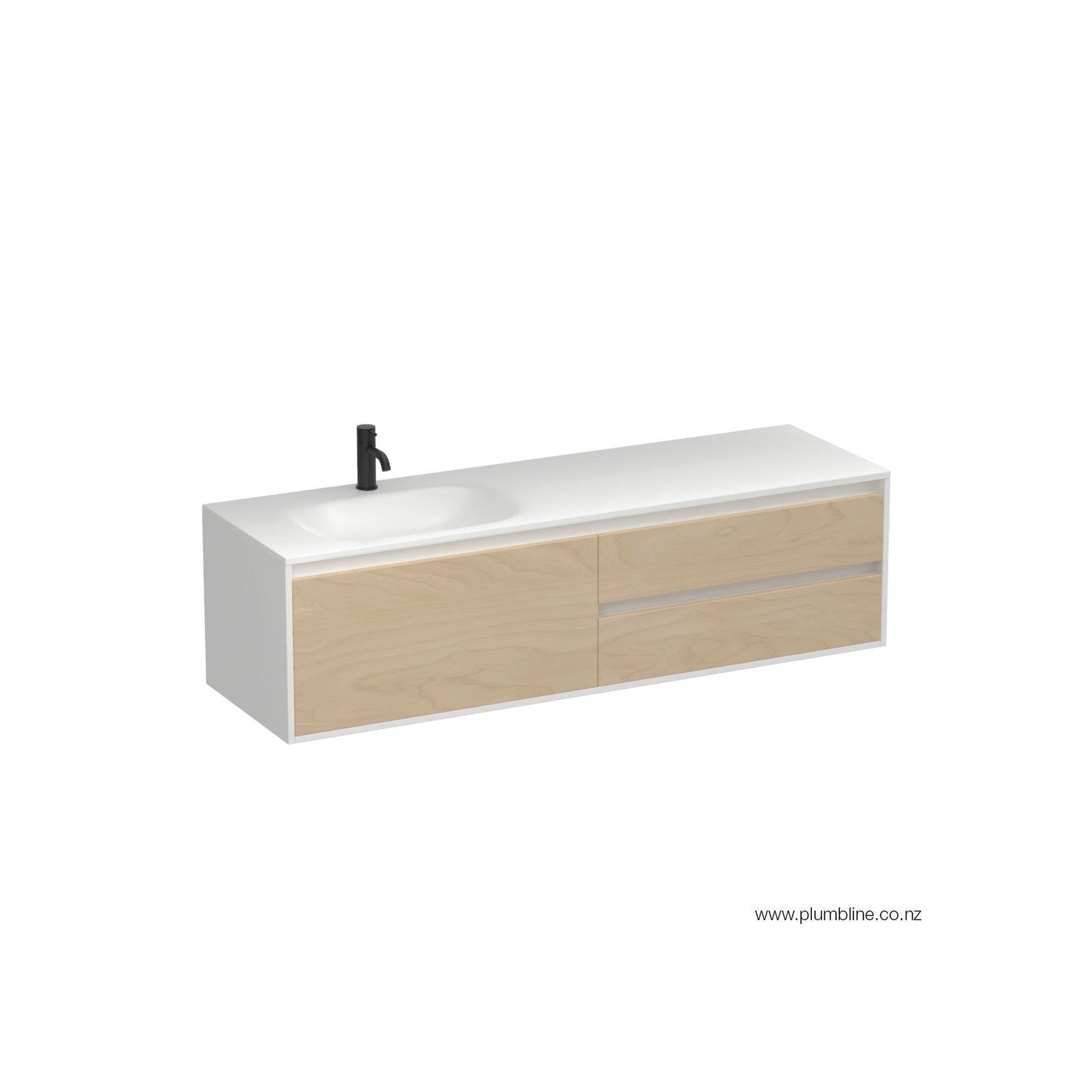 Prava Spio 1500 3 Drawer Left Vanity gallery detail image