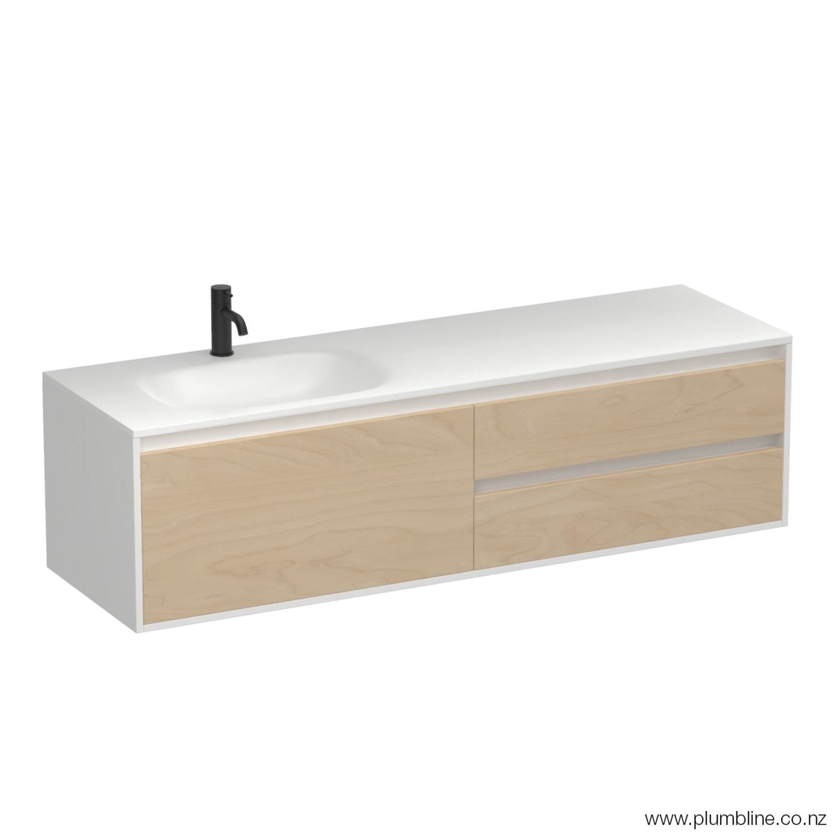 Prava Spio 1500 3 Drawer Left Vanity gallery detail image