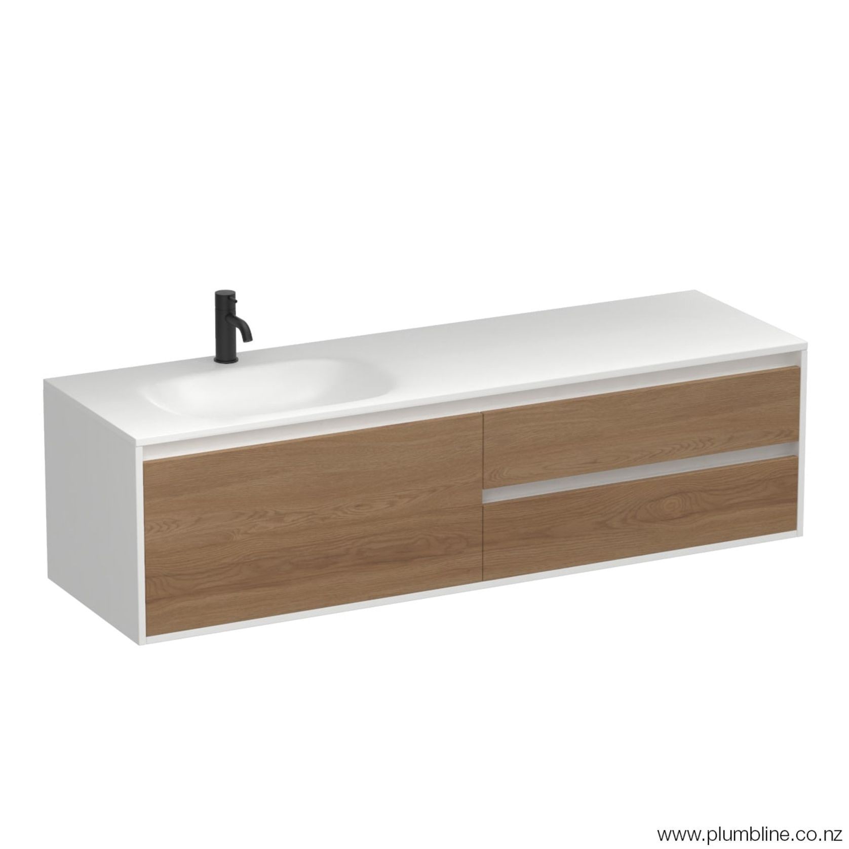 Prava Spio 1500 3 Drawer Left Vanity gallery detail image