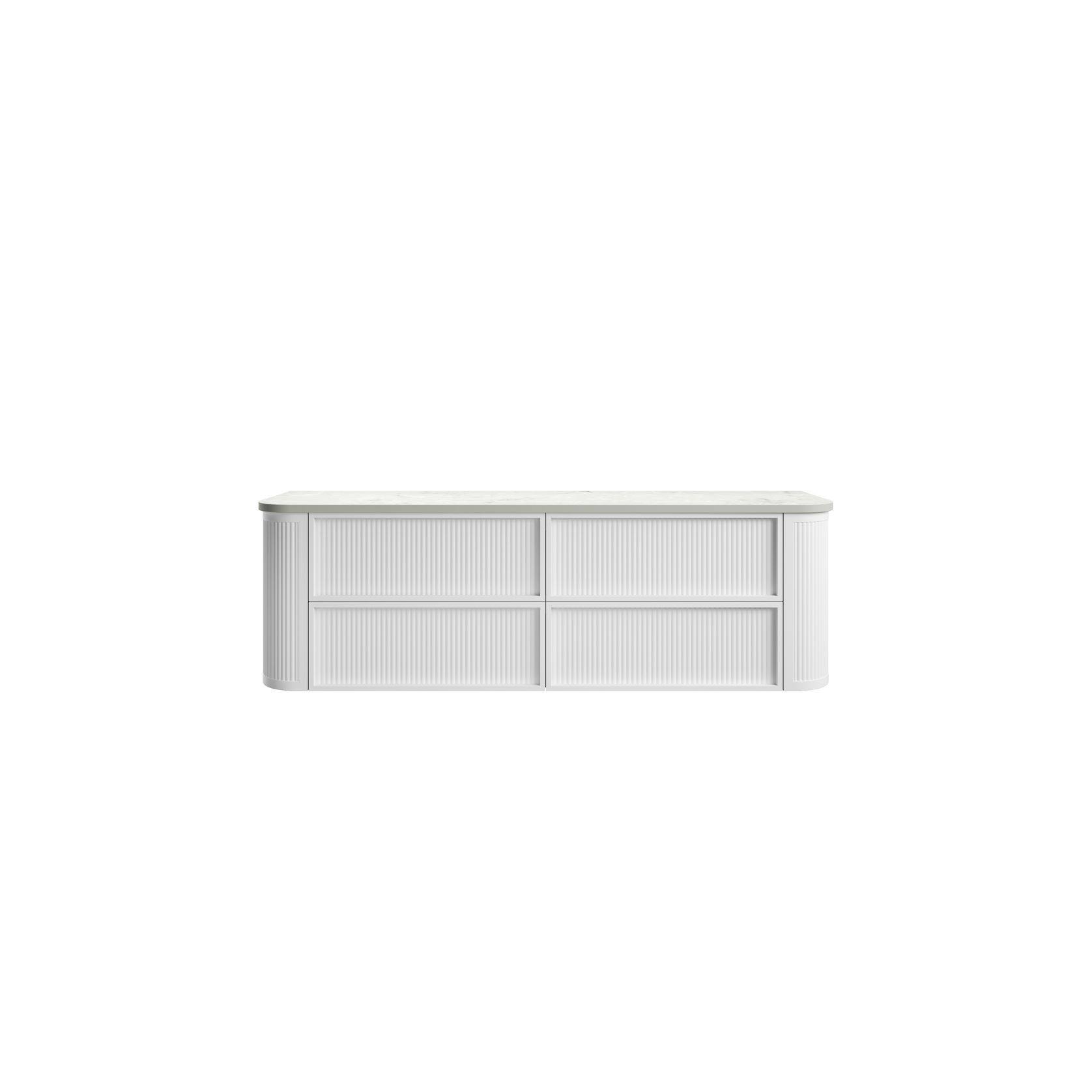 Aulic Ramee Fluted Wall Hung 1800mm Matte White Cabinet gallery detail image