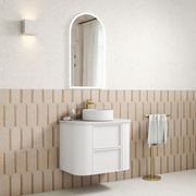 Aulic Ramee Fluted Wall Hung 750mm Matte White Cabinet gallery detail image