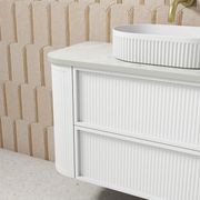 Aulic Ramee Fluted Wall Hung 900mm Matte White Cabinet gallery detail image