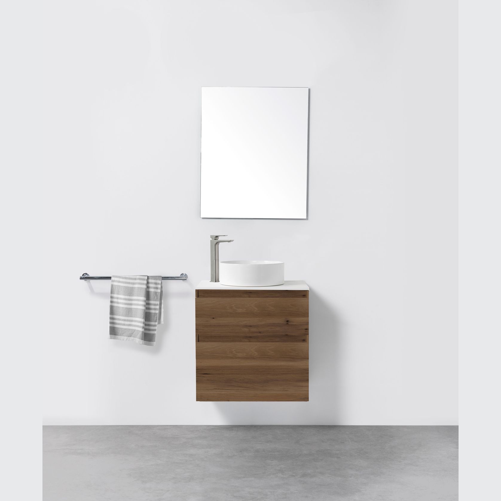 Soft Solid Slim Wall-Hung Vanity, 2 Drawers gallery detail image