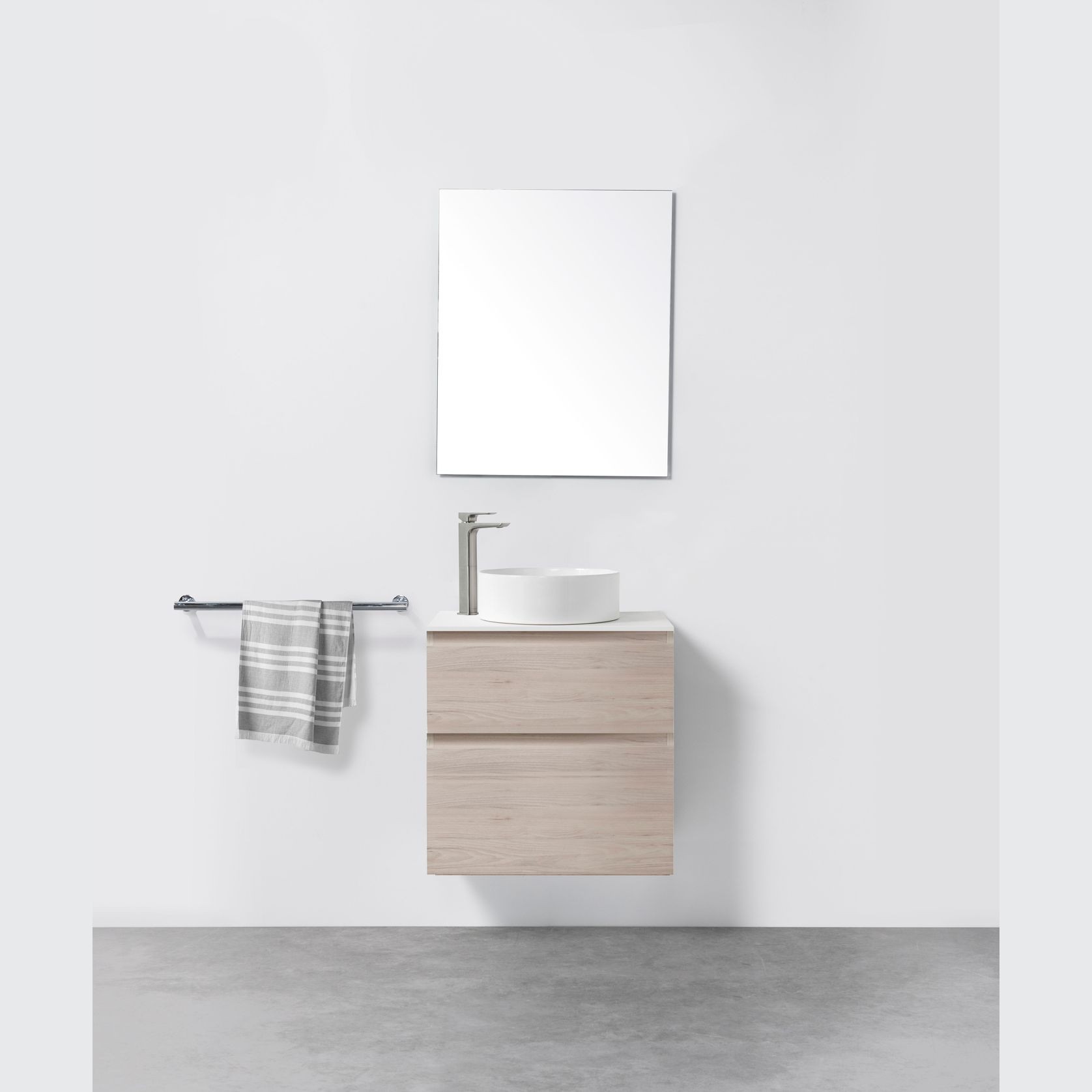 Soft Solid Slim Wall-Hung Vanity, 2 Drawers gallery detail image