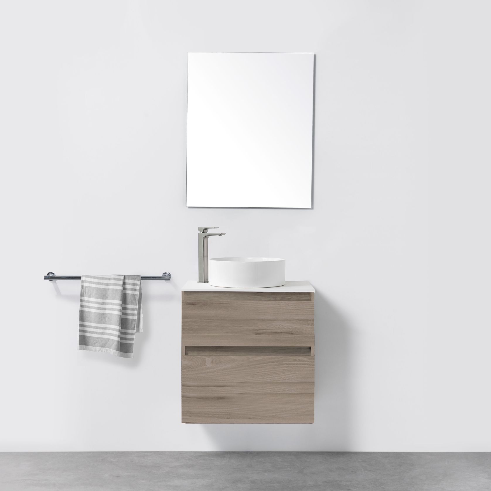 Soft Solid Slim Wall-Hung Vanity, 2 Drawers gallery detail image