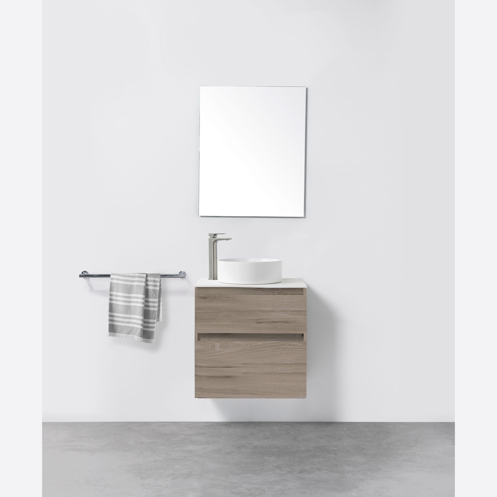 Soft Solid Slim Wall-Hung Vanity, 2 Drawers gallery detail image