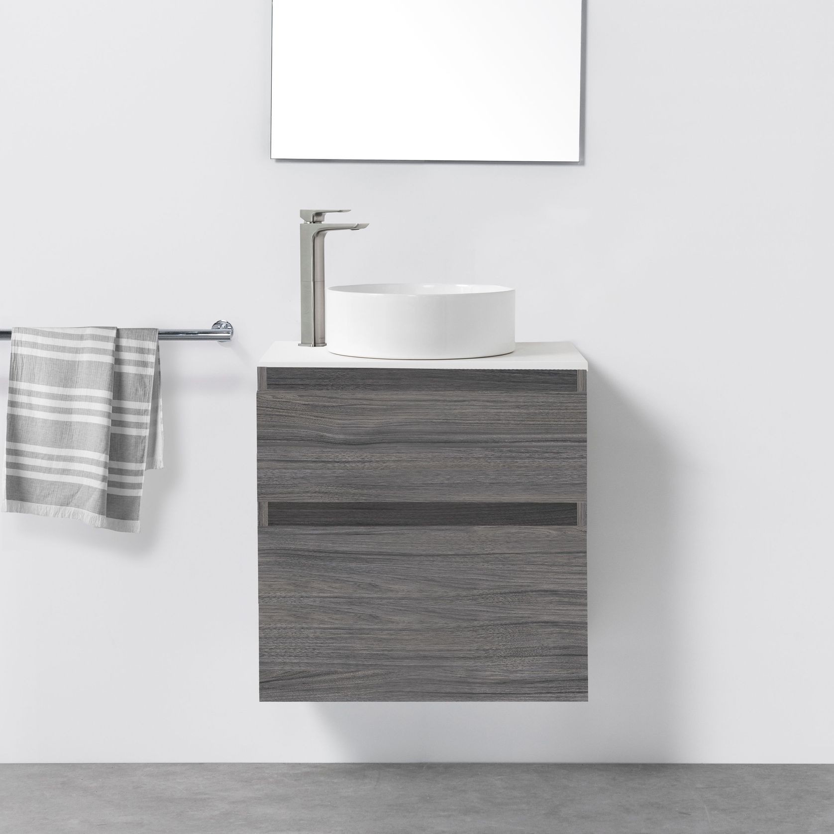 Soft Solid Slim 600 Wall-Hung Vanity 2 Drawers gallery detail image