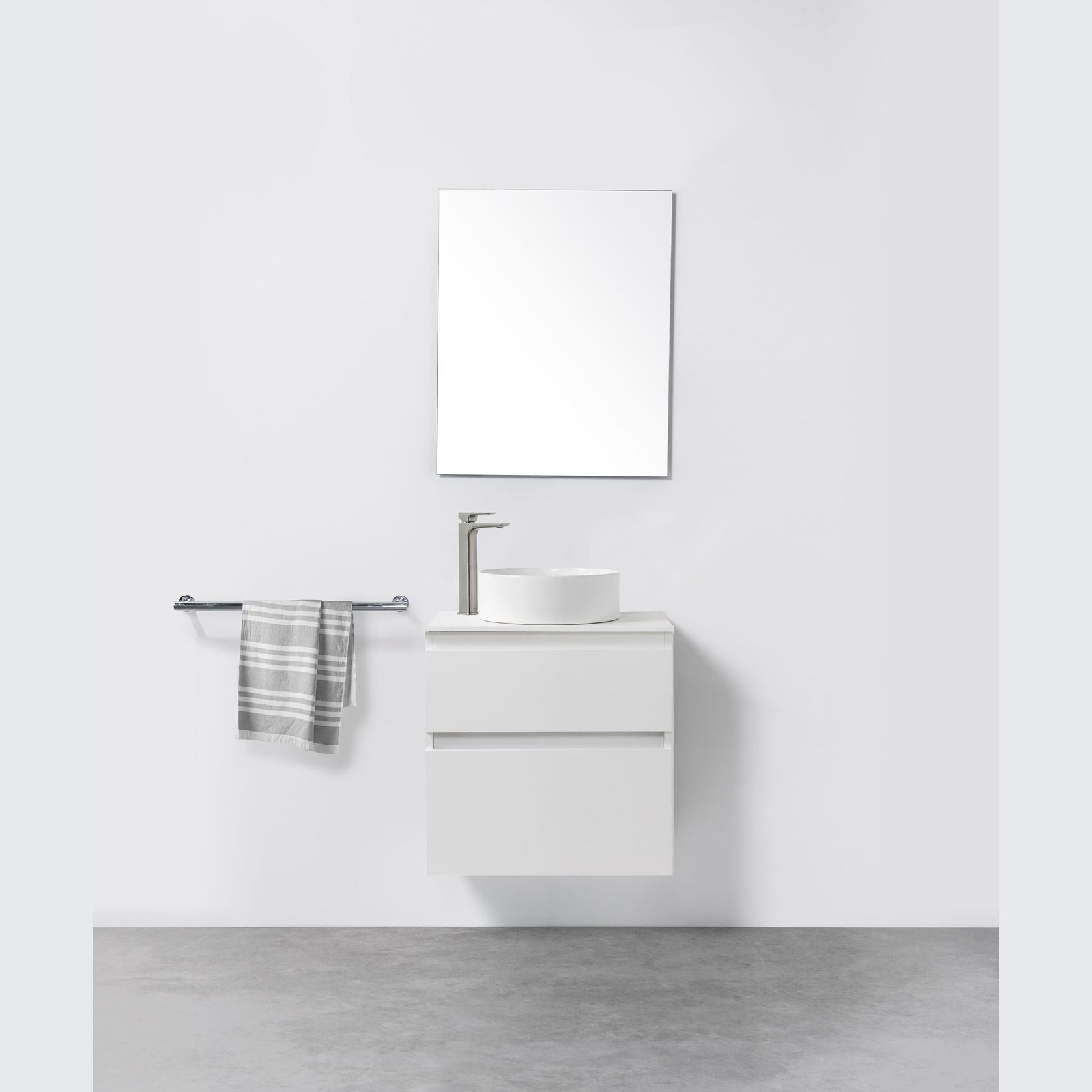 Soft Solid Slim Wall-Hung Vanity, 2 Drawers gallery detail image