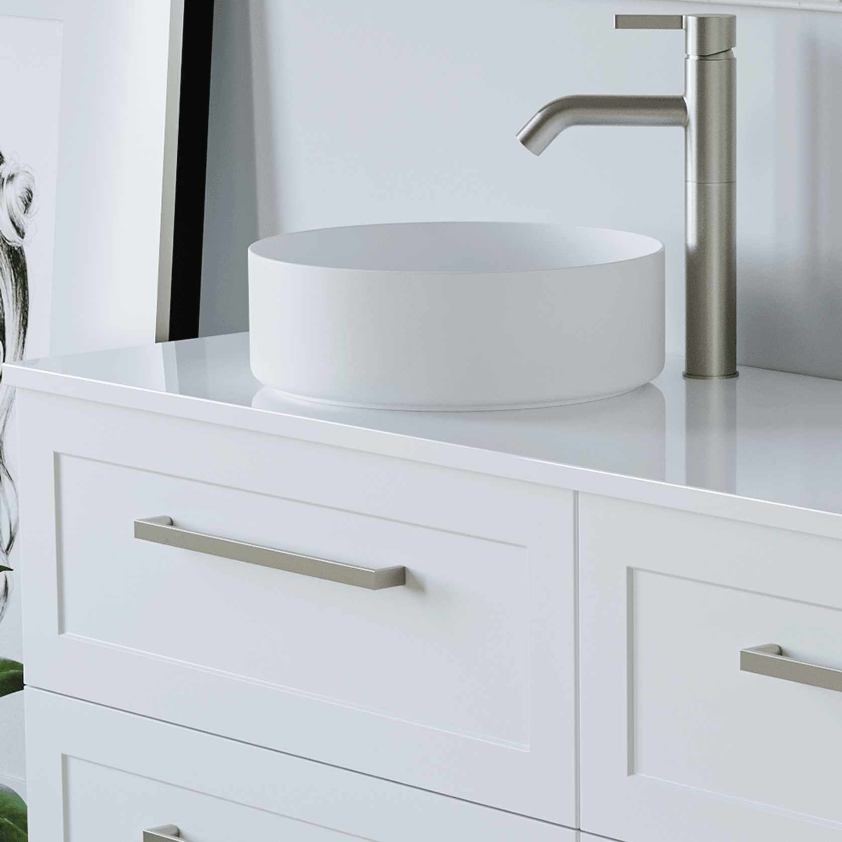 Telaio 1500 Single Left Bowl 4 Drawer Wall Vanity gallery detail image