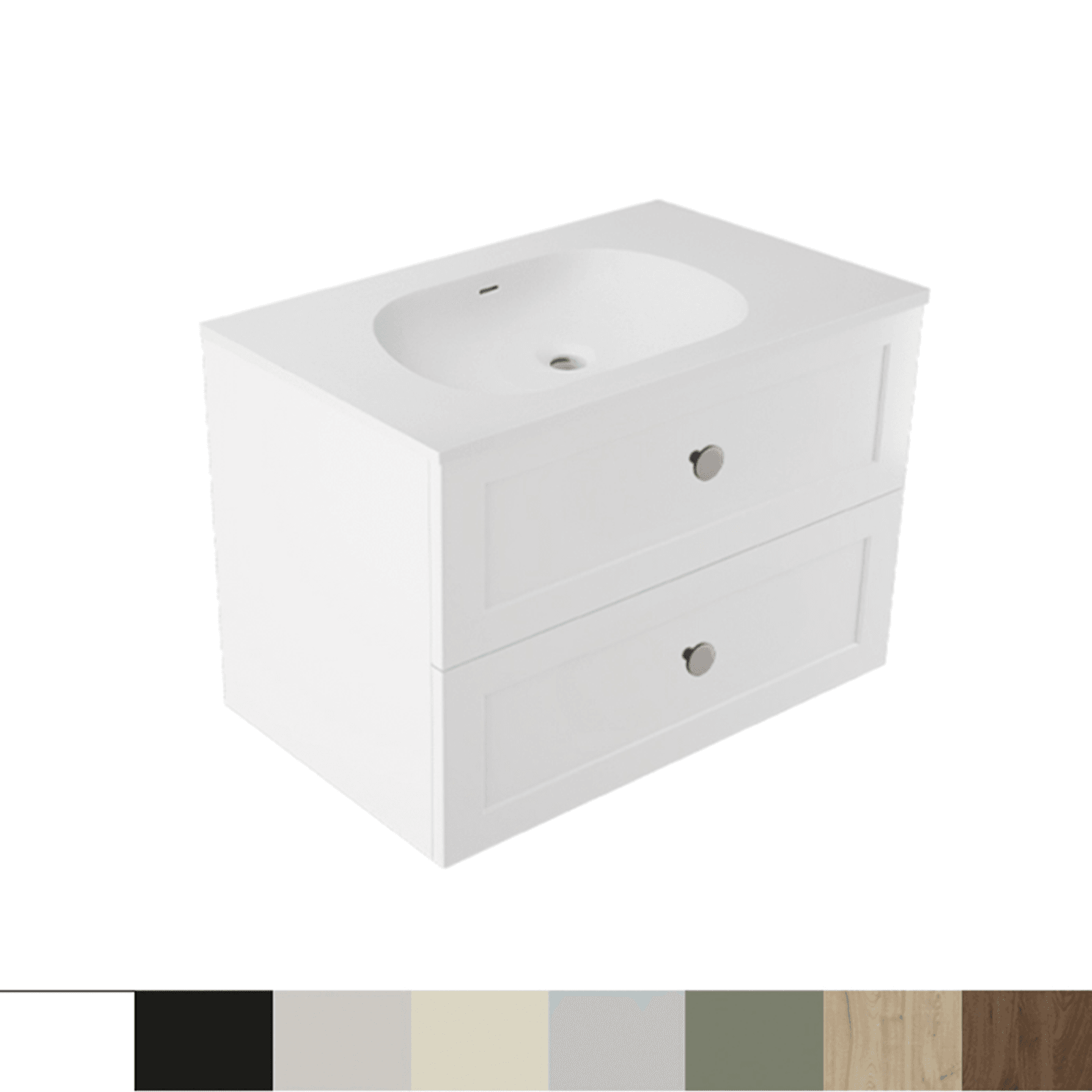 Telaio 750 Single Centre Bowl 2 Drawer Wall Vanity gallery detail image