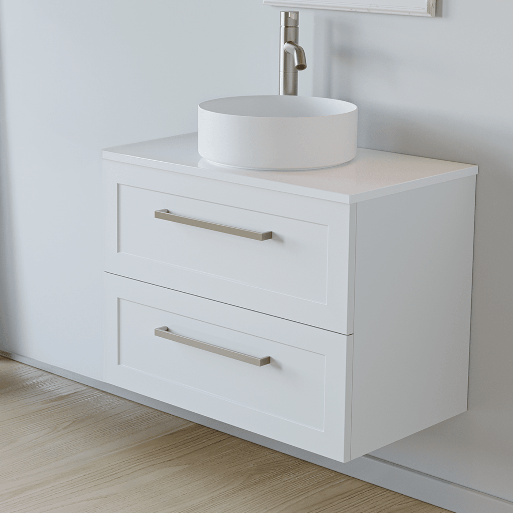 Telaio 750 Single Centre Bowl 2 Drawer Wall Vanity gallery detail image