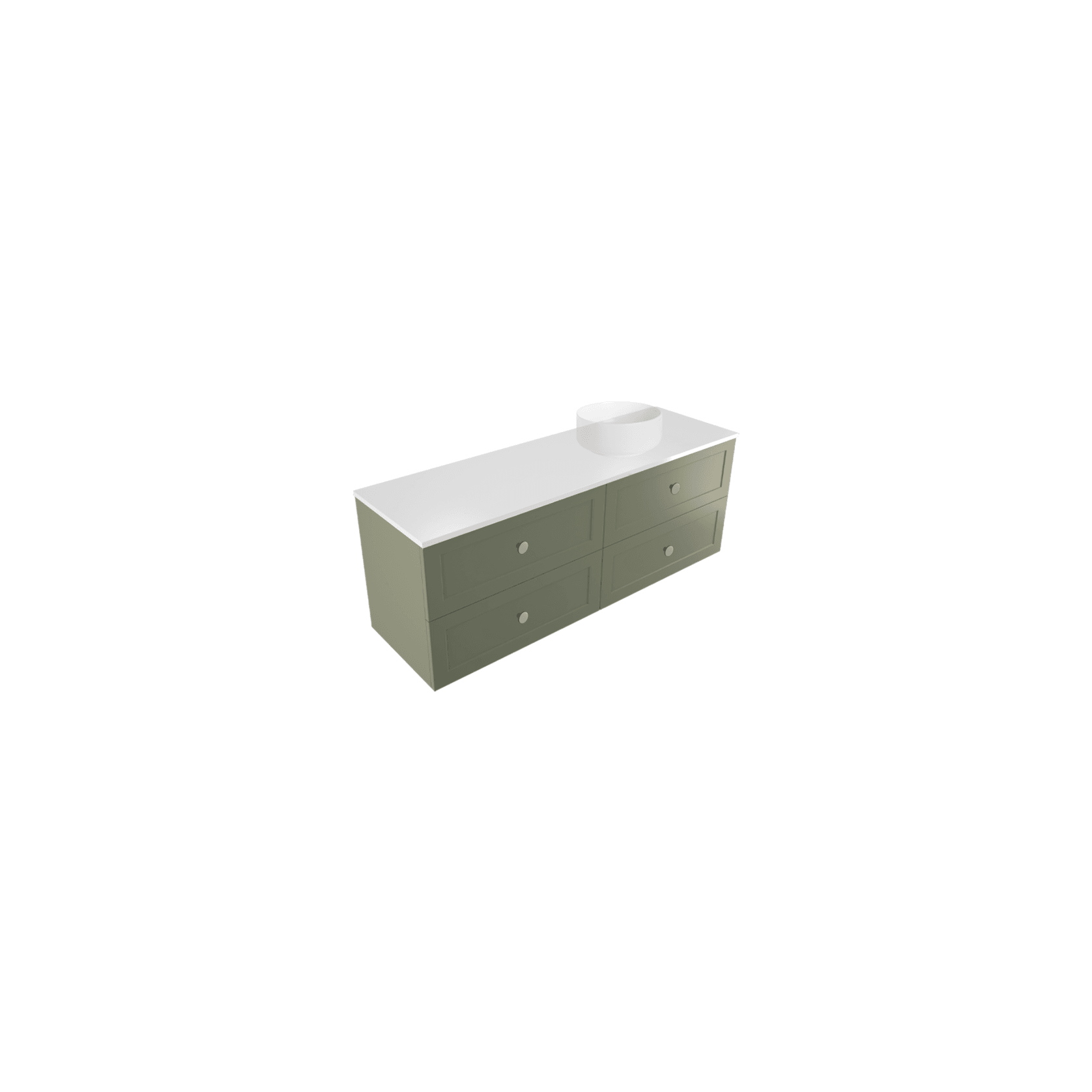 Telaio 1500 Single Right Bowl 4 Drawer Wall Vanity gallery detail image