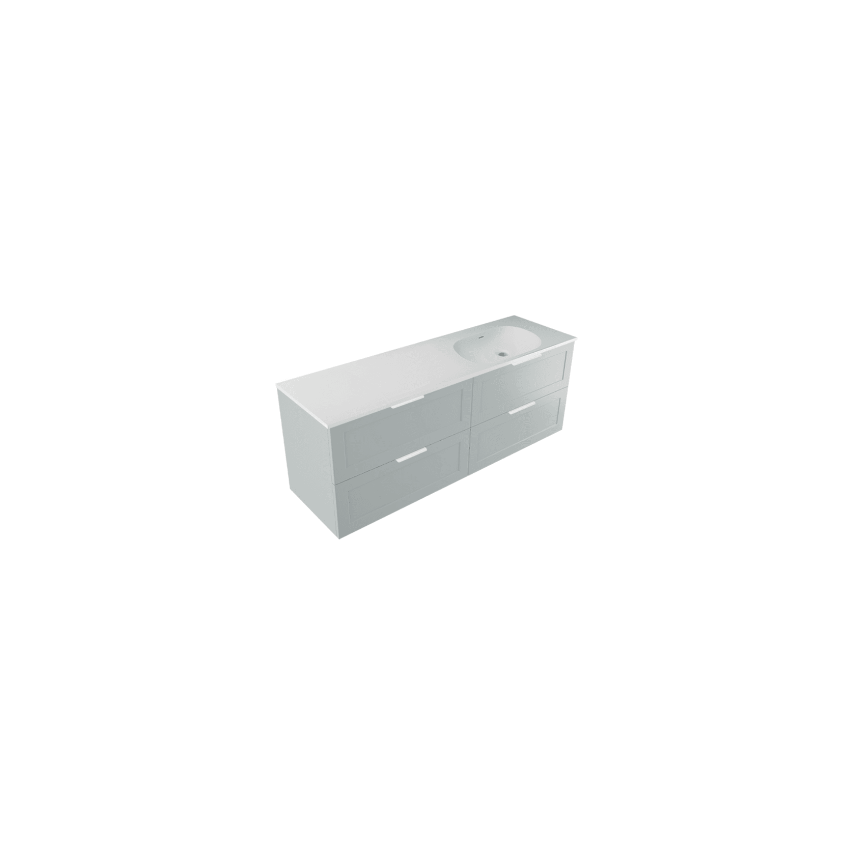 Telaio 1500 Single Right Bowl 4 Drawer Wall Vanity gallery detail image