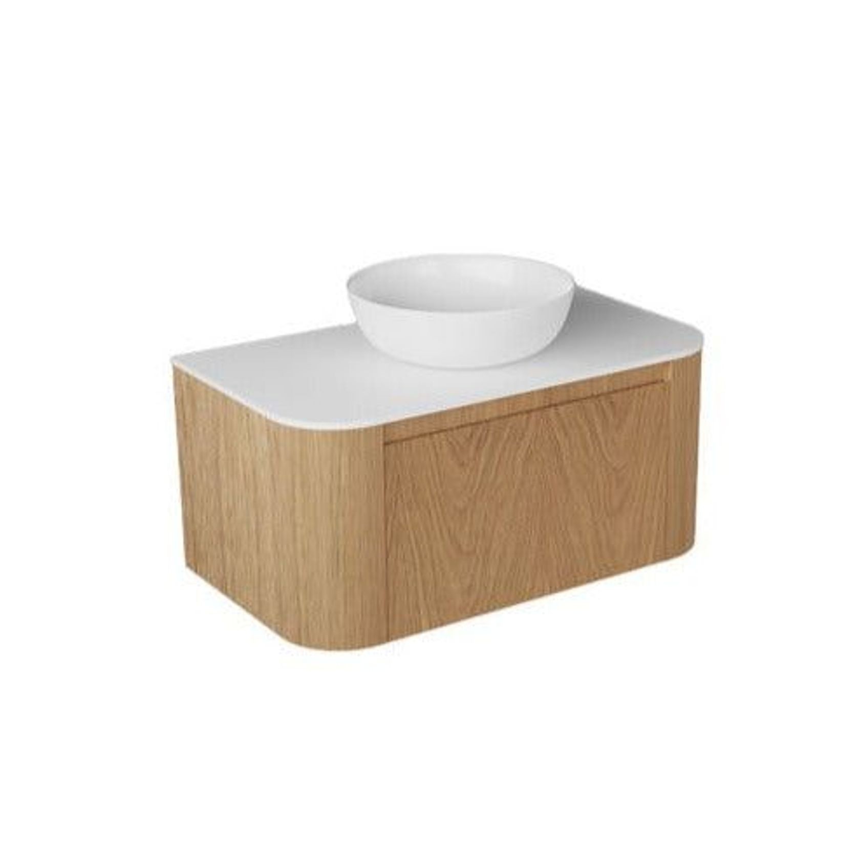 Curved Tondo 900 Single Drawer Wall Hung Vanity - 6 Colours gallery detail image