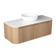 Curved Tondo 1200 Single Drawer Wall Hung Vanity - 7 Colours gallery detail image