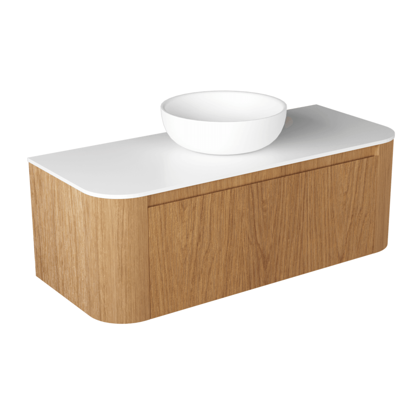 Curved Tondo 1200 Single Drawer Wall Hung Vanity - 7 Colours gallery detail image
