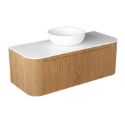 Curved Tondo 1200 Single Drawer Wall Hung Vanity - 7 Colours gallery detail image