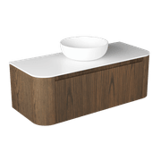 Curved Tondo 1200 Single Drawer Wall Hung Vanity - 7 Colours gallery detail image