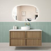 Aulic Venetta Fluted Wall Hung 1200m Harvest Oak vanity gallery detail image