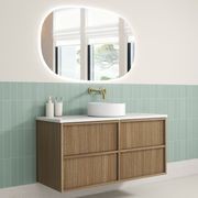 Aulic Venetta Fluted Wall Hung 1200m Harvest Oak vanity gallery detail image