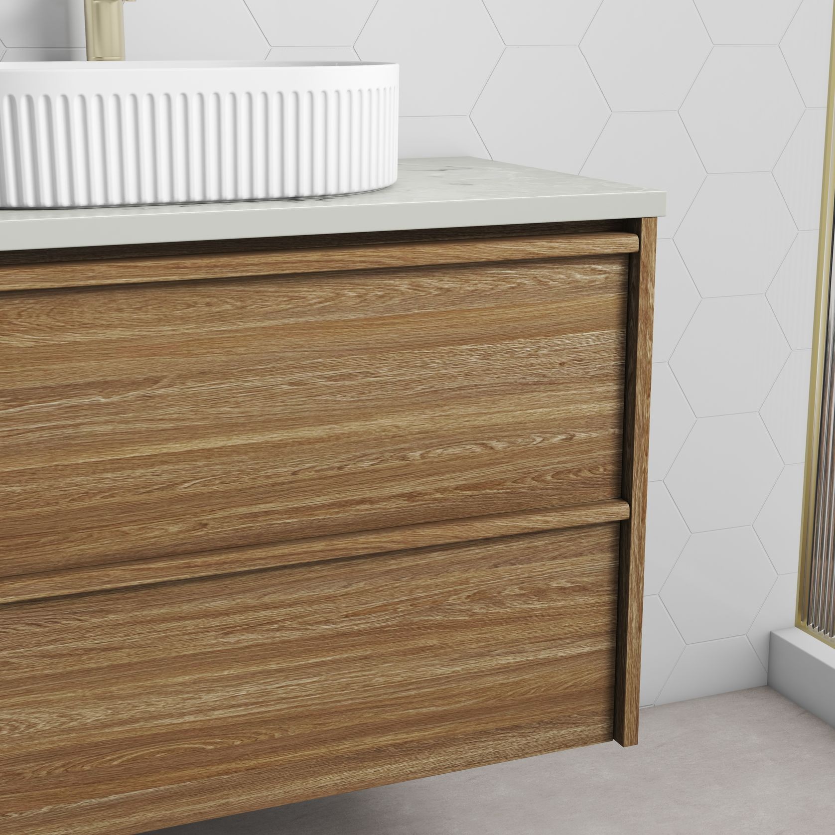 Aulic Venetta Framed Wall Hung 1200 Harvest Oak Cabinet gallery detail image