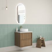 Aulic Venetta Fluted Wall Hung 600 Harvest Oak Cabinet gallery detail image