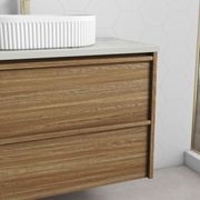 Aulic Venetta Framed Wall Hung 600m Harvest Oak Cabinet gallery detail image