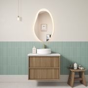 Aulic Venetta Fluted Wall Hung 750m Harvest Oak cabinet gallery detail image