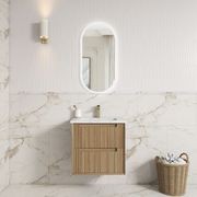 Aulic Voulari Framed Wall Hung 600m Harvest Oak Cabinet gallery detail image