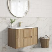 Aulic Voulari Framed Wall Hung 900m Harvest Oak Cabinet gallery detail image