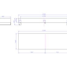 Wall Mount Slab 1500 x 460 x 120mm Oak Veneer gallery detail image