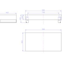 Wall Mount Slab 900 x 460 x 120mm Oak Veneer gallery detail image