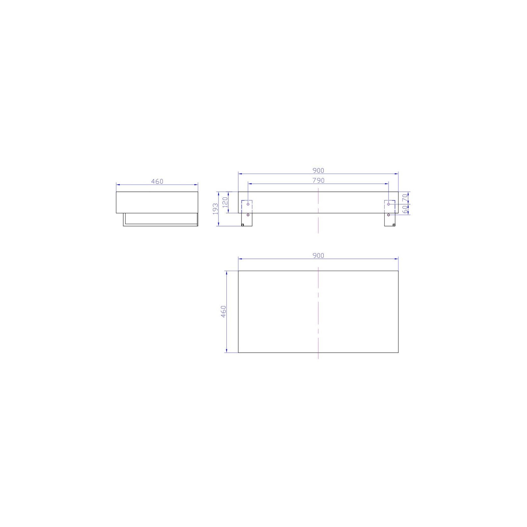 Wall Mount Slab 900 x 460 x 120mm Oak Veneer gallery detail image