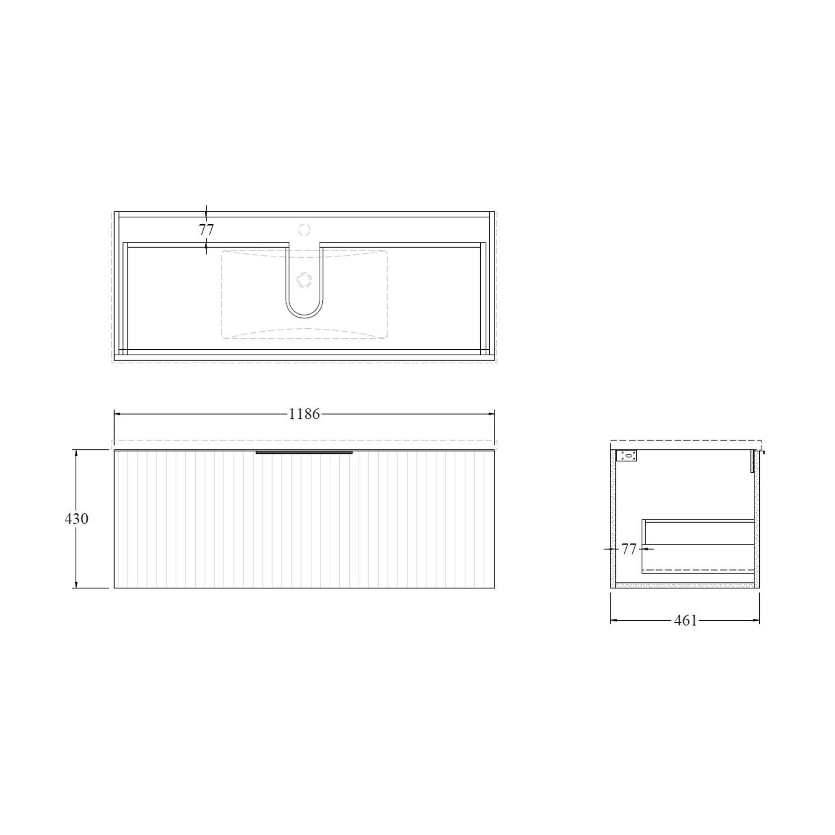 CODE Piper 1200 Single Drawer Vanity gallery detail image