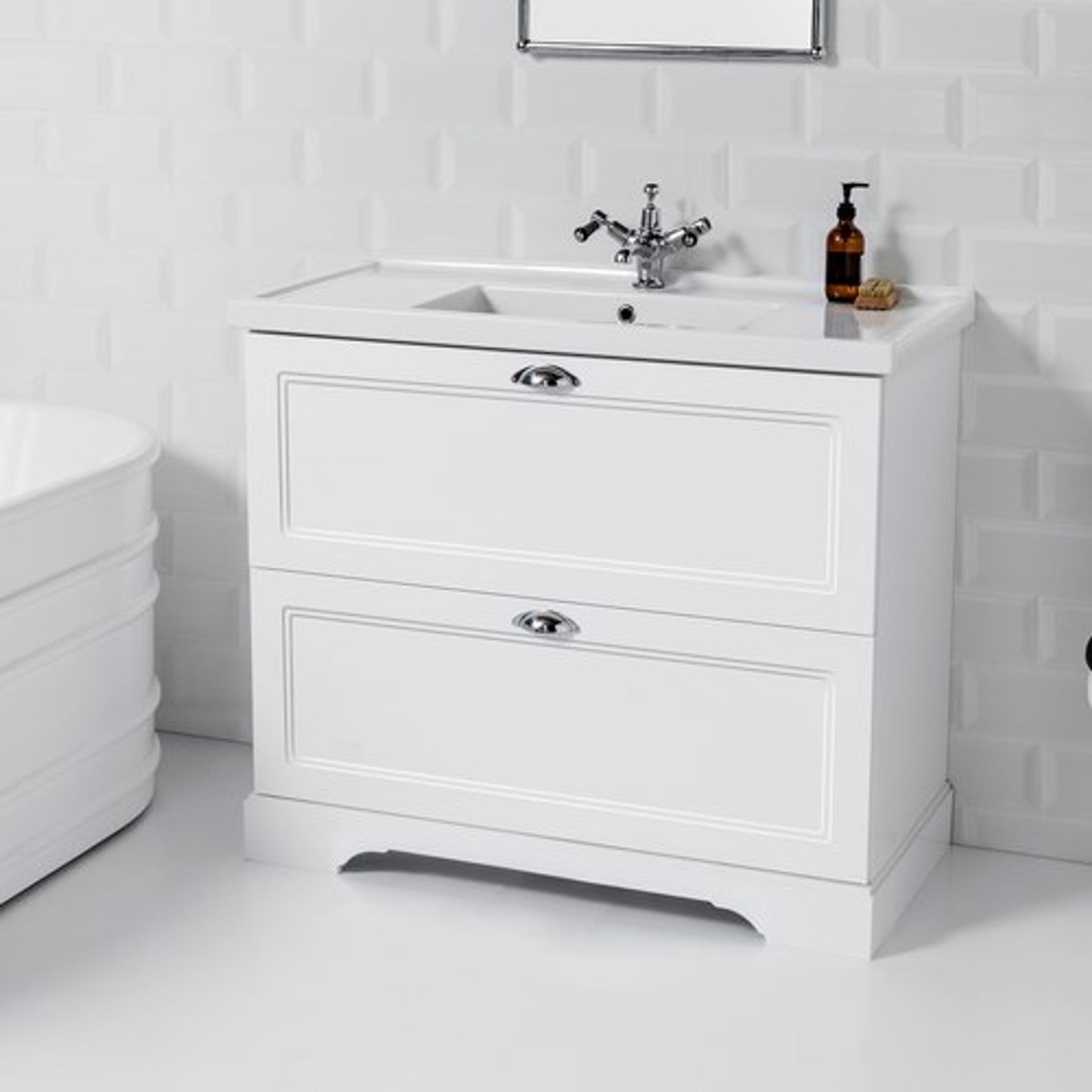 English Classic Floorstanding Vanity, 2 Drawers gallery detail image