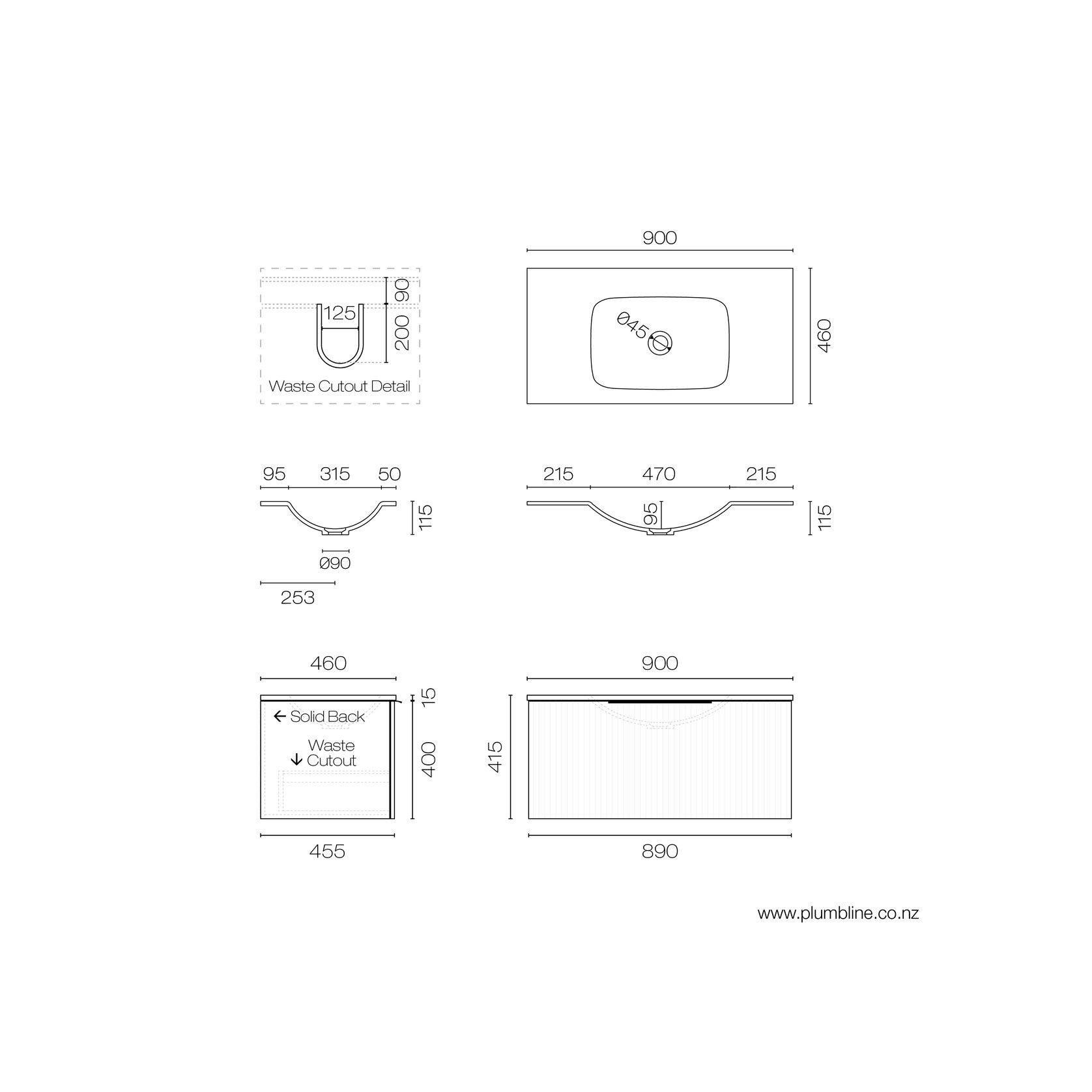 Forma Spio 900 1 Drawer Vanity gallery detail image