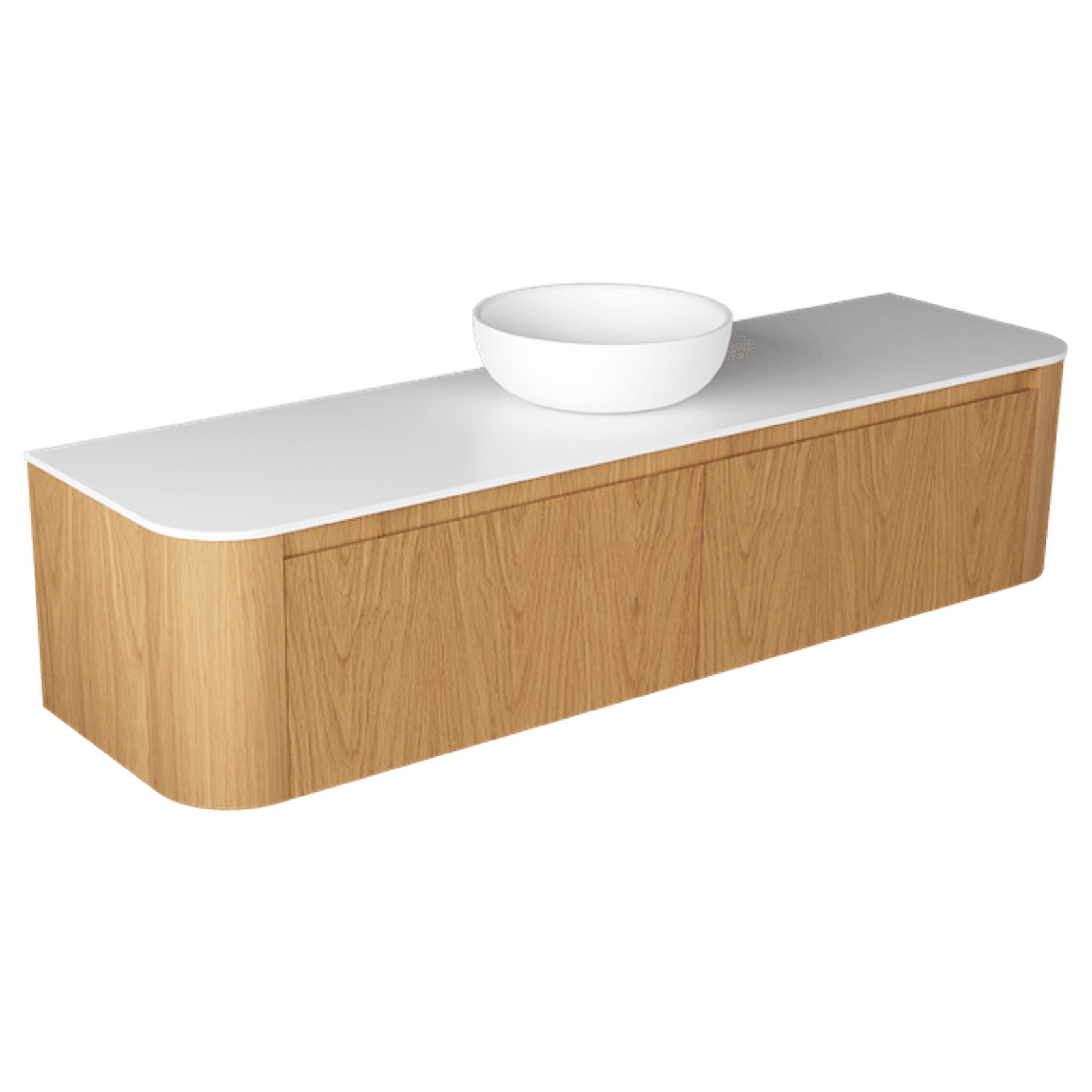 Curved Tondo 1800 2 Drawer Wall Hung Vanity - 5 Colours gallery detail image