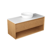 Plato Largo 1200 Single Drawer Open Shelf Wall Hung Vanity Range gallery detail image