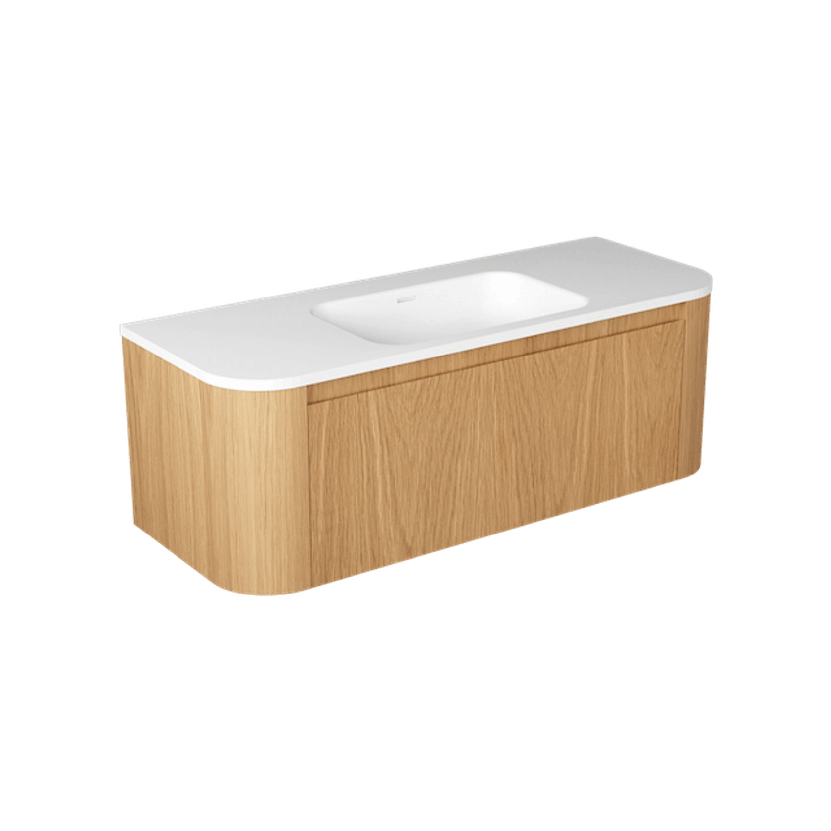 Curved Tondo Arco 1200 Single Drawer Wall Hung Vanity - 7 Colours gallery detail image
