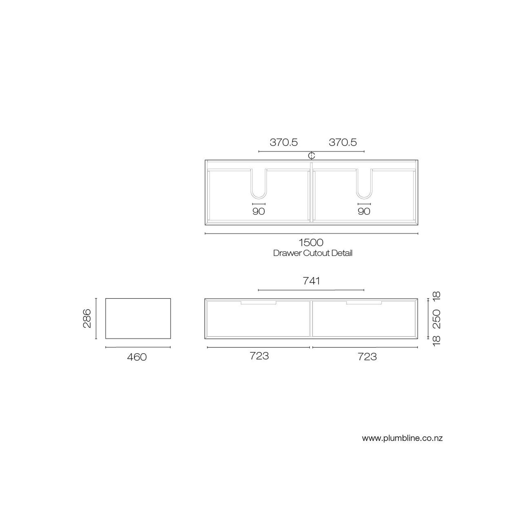 Ply25 1500 2 Drawer Vanity gallery detail image