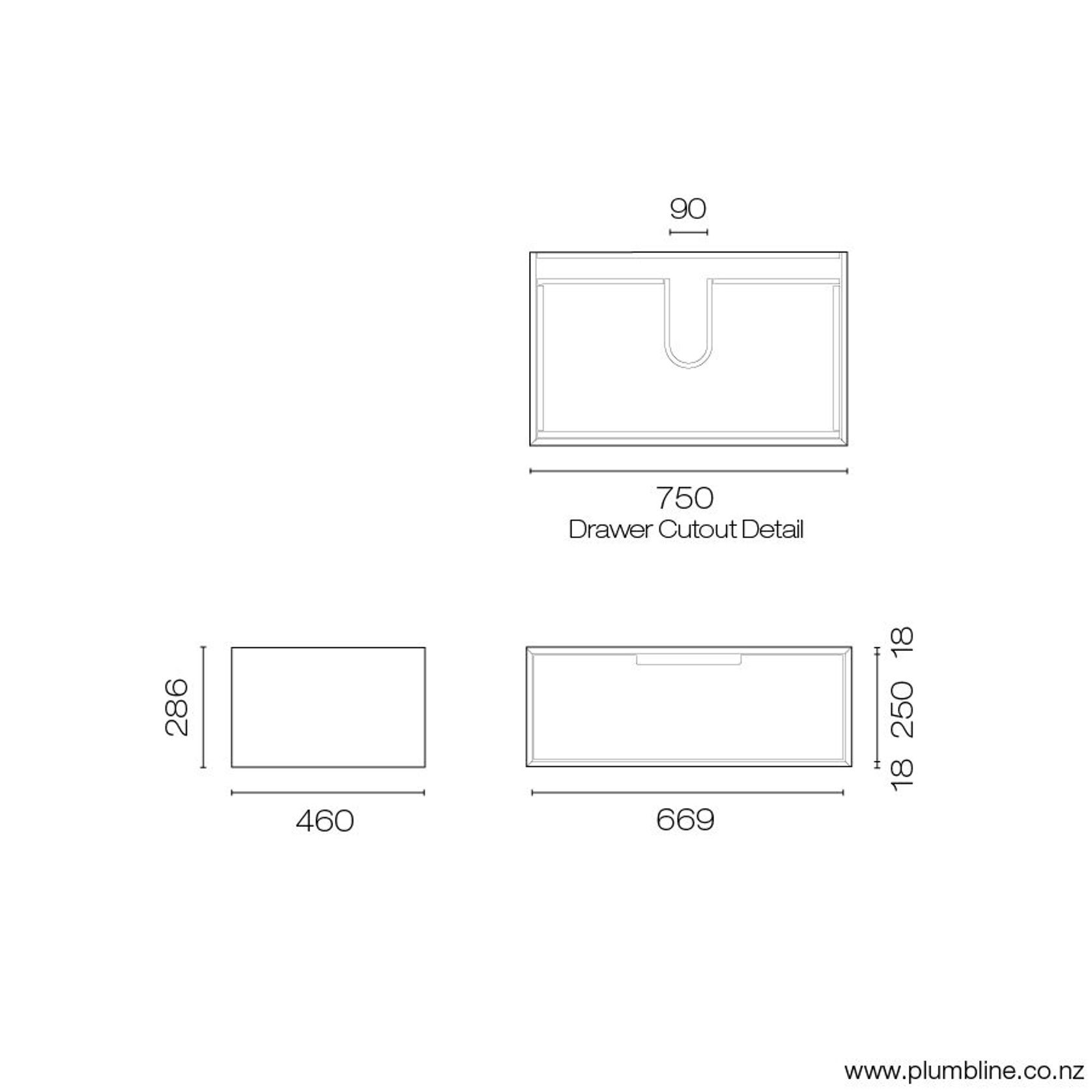 Ply25 750 1 Drawer Vanity gallery detail image