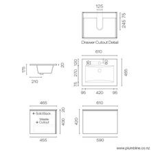 Reflex 600 1 Drawer Wall Vanity gallery detail image